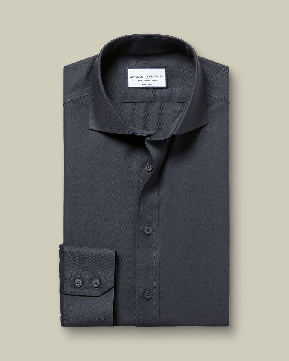 Non-Iron Twill Shirt - Charcoal Grey