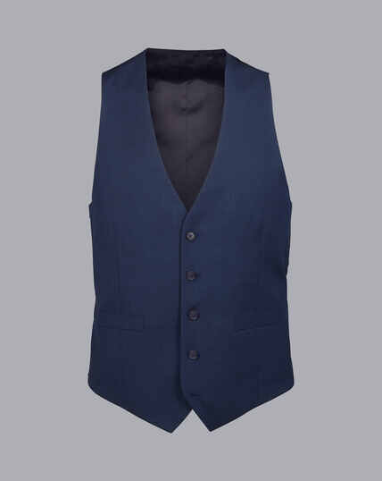 Pindot Travel Suit Vest - French Blue