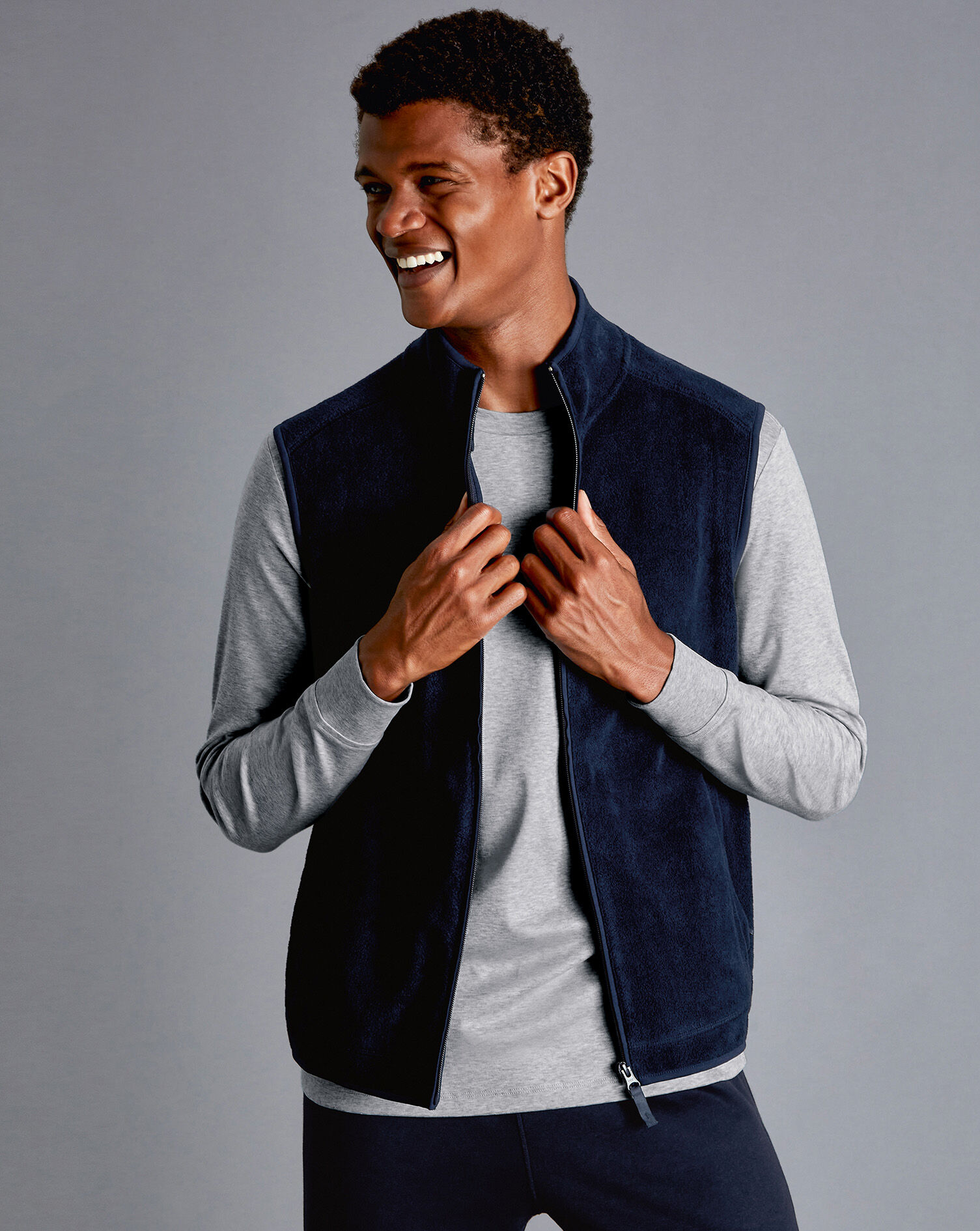 Fleece Vest - Navy | Charles Tyrwhitt