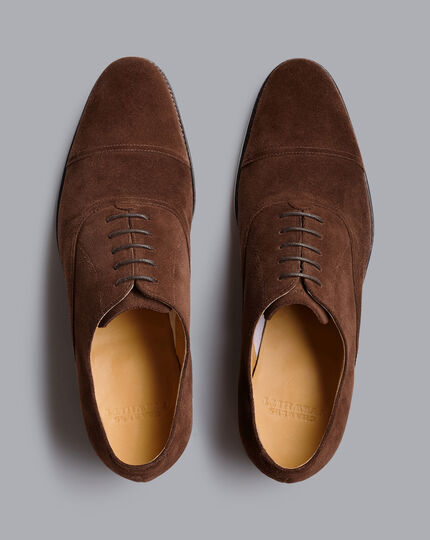 Oxford-Schuhe aus Wildleder - Walnussbraun