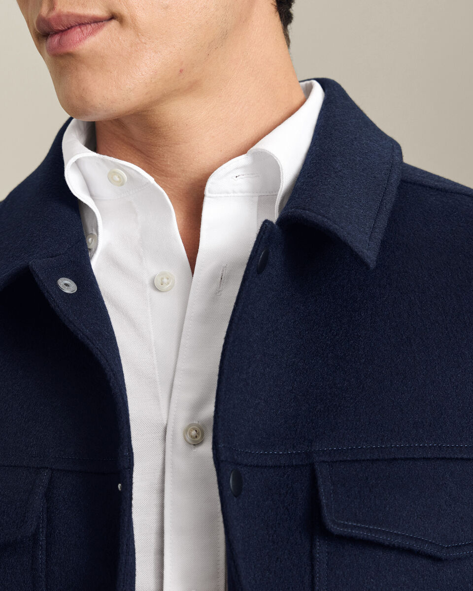 Veste Harrington en Laine - Bleu Marine