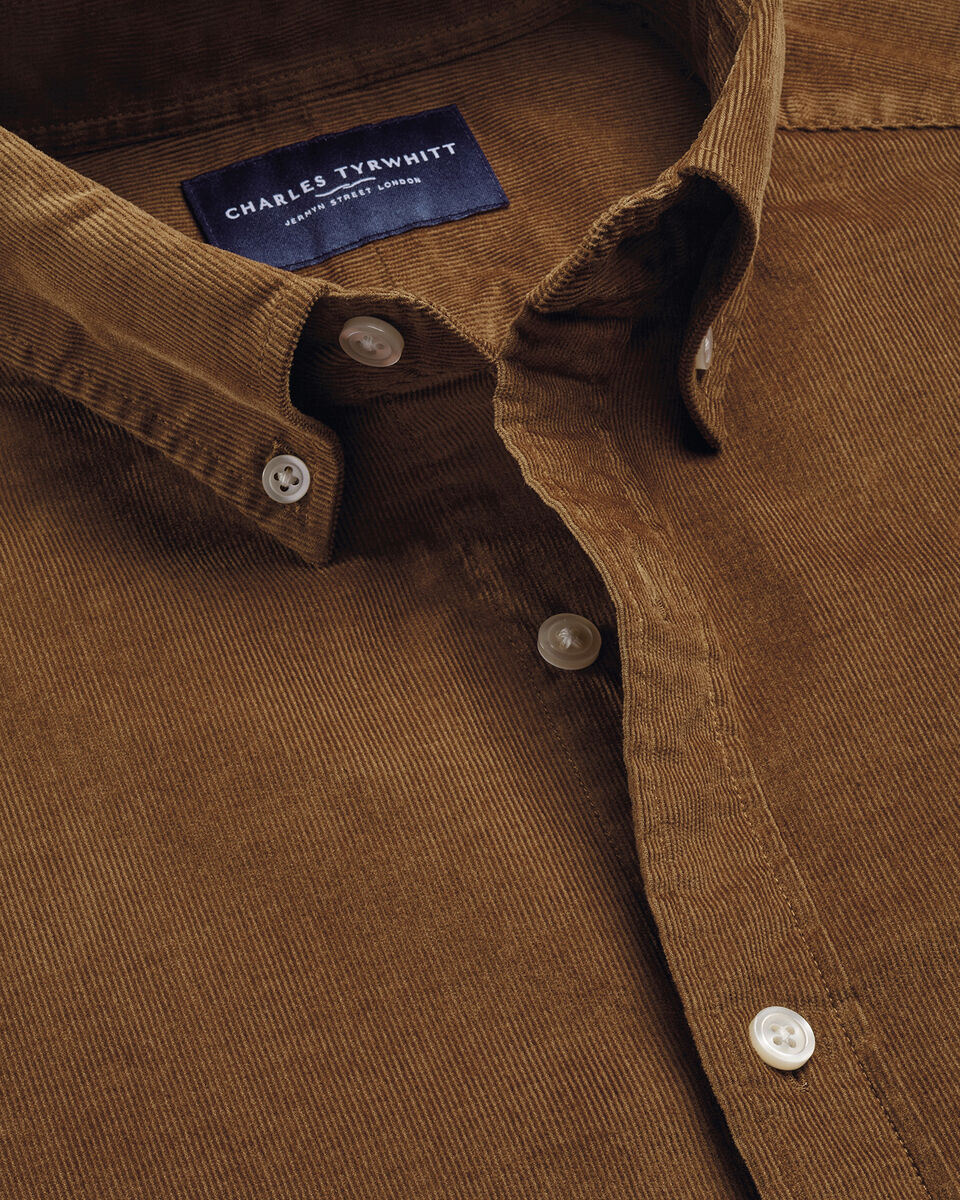Corduroy Stretch Shirt - Tan