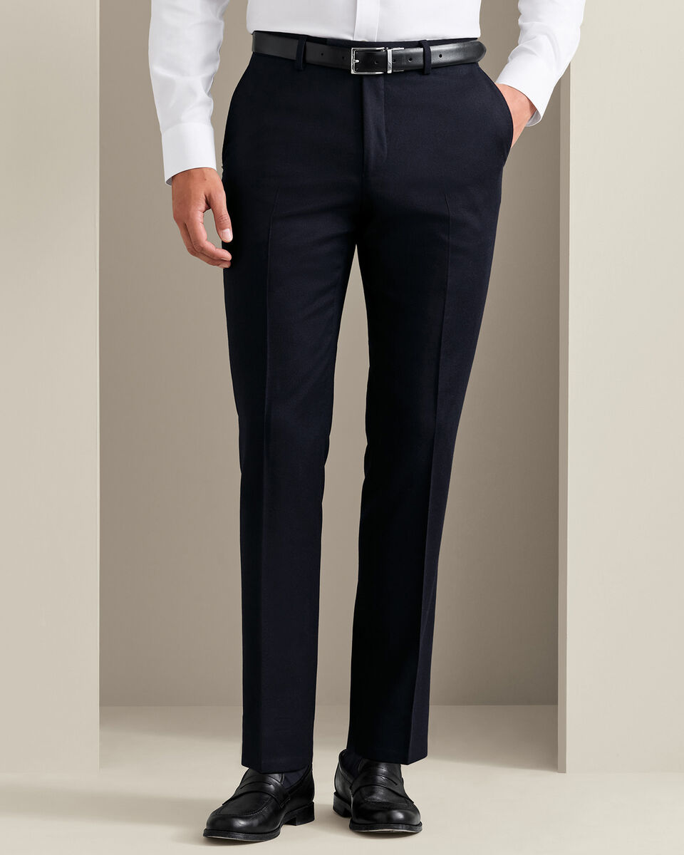 Italienische Anzughose aus Flanell&nbsp;- Marineblau