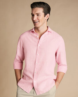 Pure Linen Shirt - Pink