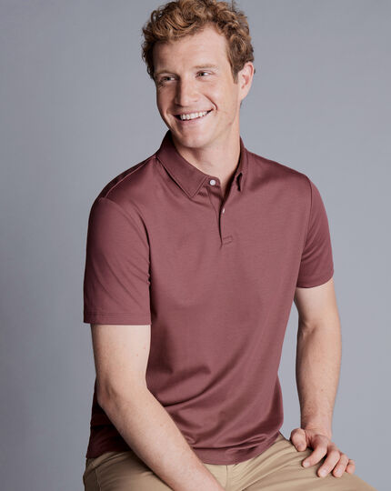 Smart Jersey Polo - Claret Pink