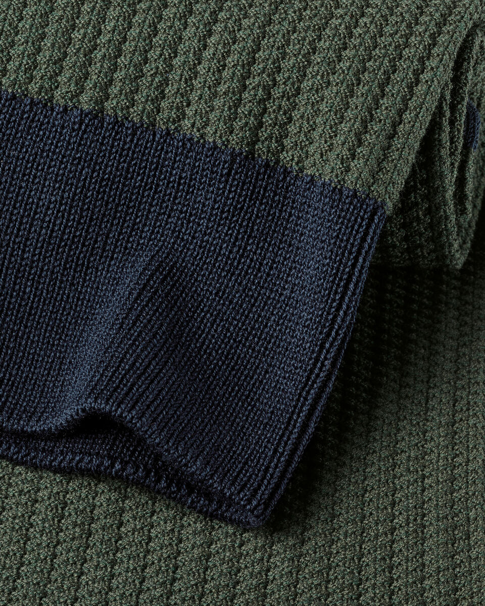 Chaussettes textur&eacute;es en coton - Vert for&ecirc;t