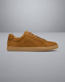 Suede Trainers - Tobacco Brown