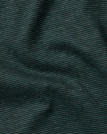 Birdseye Stripe Jacquard Polo - Dark Green