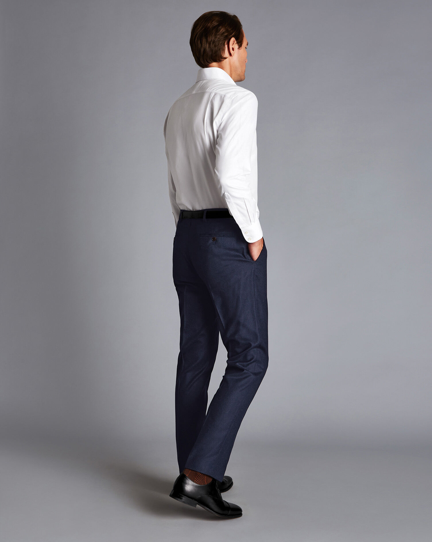 Italian Wool Flannel Trousers - Denim 