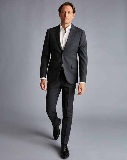 Business Suit Textured Jacket - Steel Grey