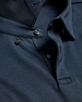 Smart Long Sleeve Jersey Polo - Petrol Blue