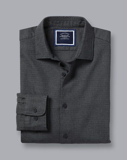 Brushed Flannel Shirt - Dark Grey