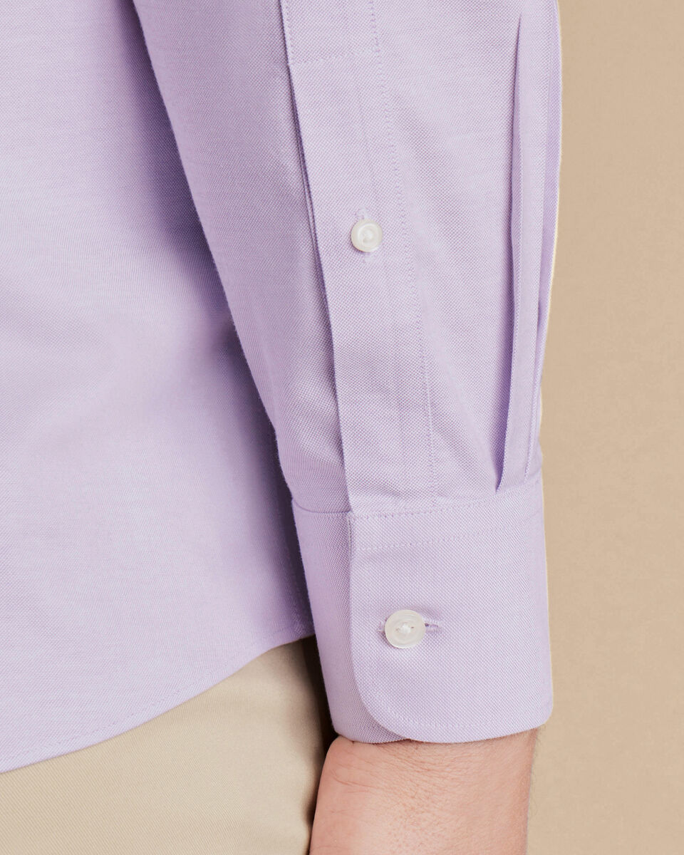 Button-Down Collar Non-Iron Stretch Oxford Shirt - Lavender Purple ...