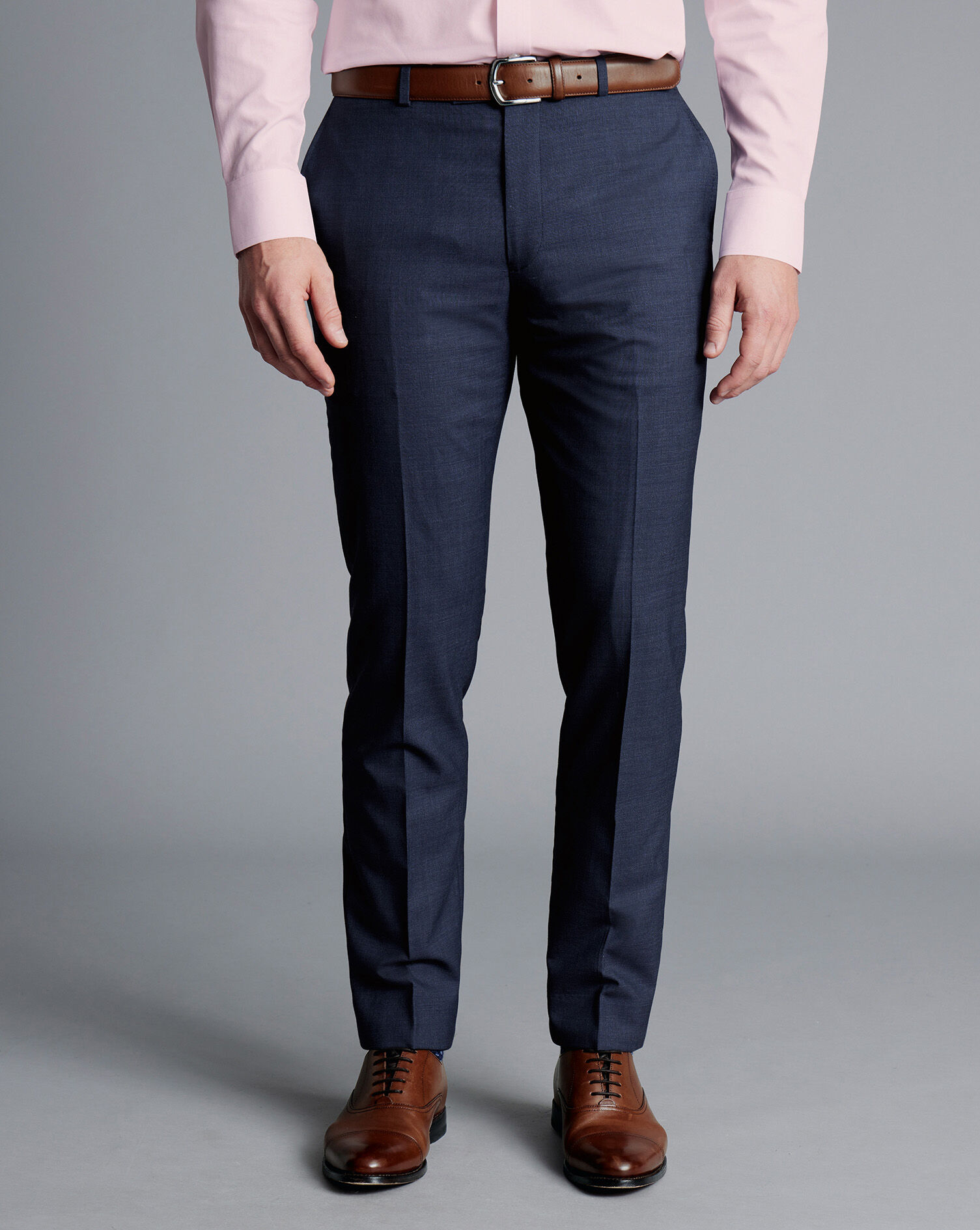 Buy Navy Blue Slim Fit Dress Pants by GentWith.com with Free Shipping
