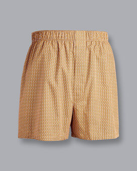 Fish Out of Water Motif Woven Boxers - Orange