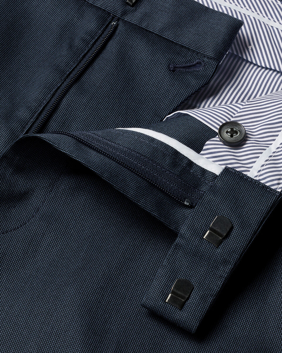 Smart Stretch Texture Pants - Denim Blue