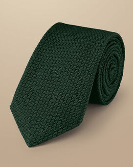 Italienische Krawatte aus Grenadine-Seide - Dunkelgrün