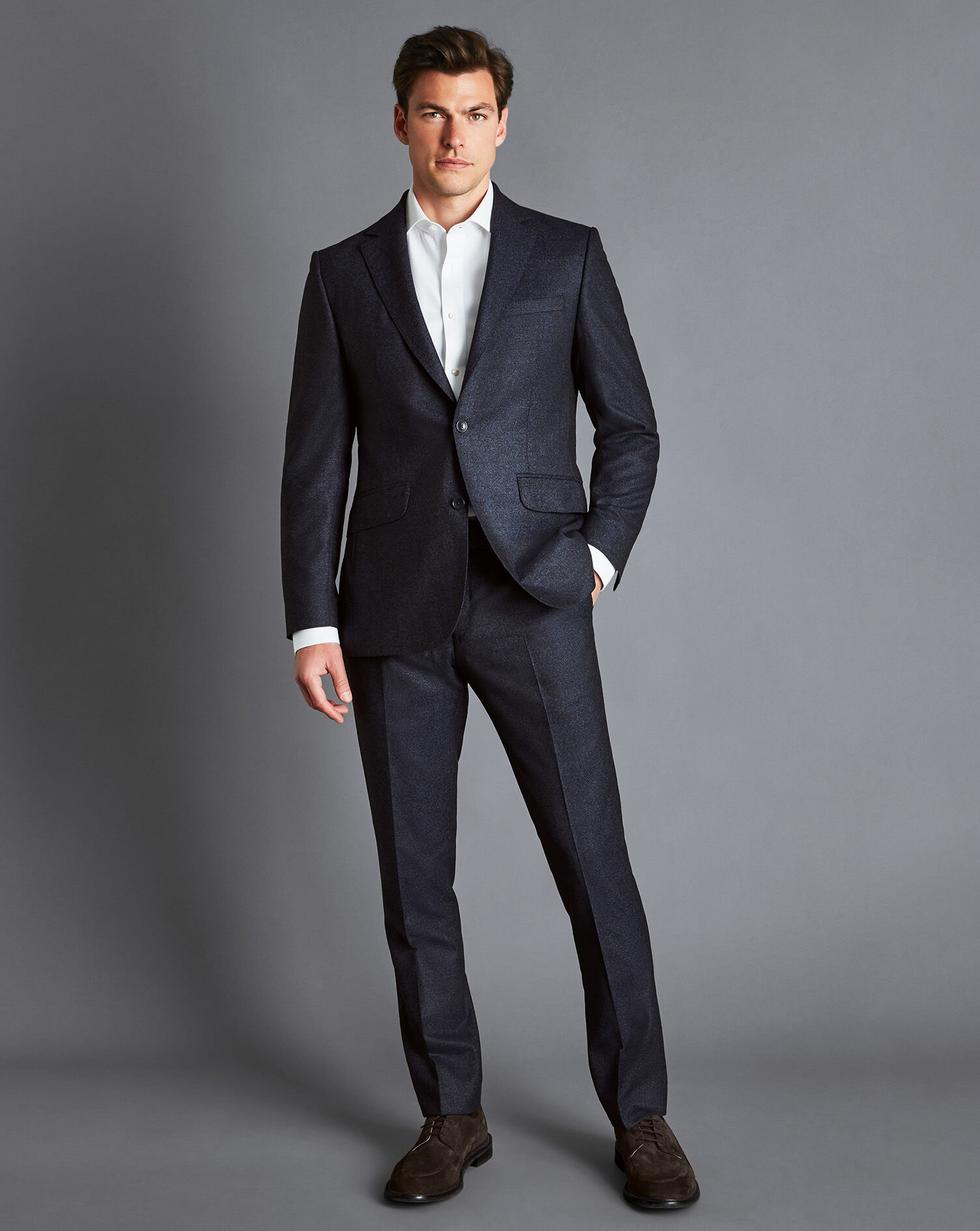 Emporio Armani Flanell Anzug in Blau für Herren Herren Bekleidung Anzüge Smokings und elegante Anzüge 