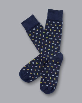 Geometrisch gemusterte Socken - Marineblau