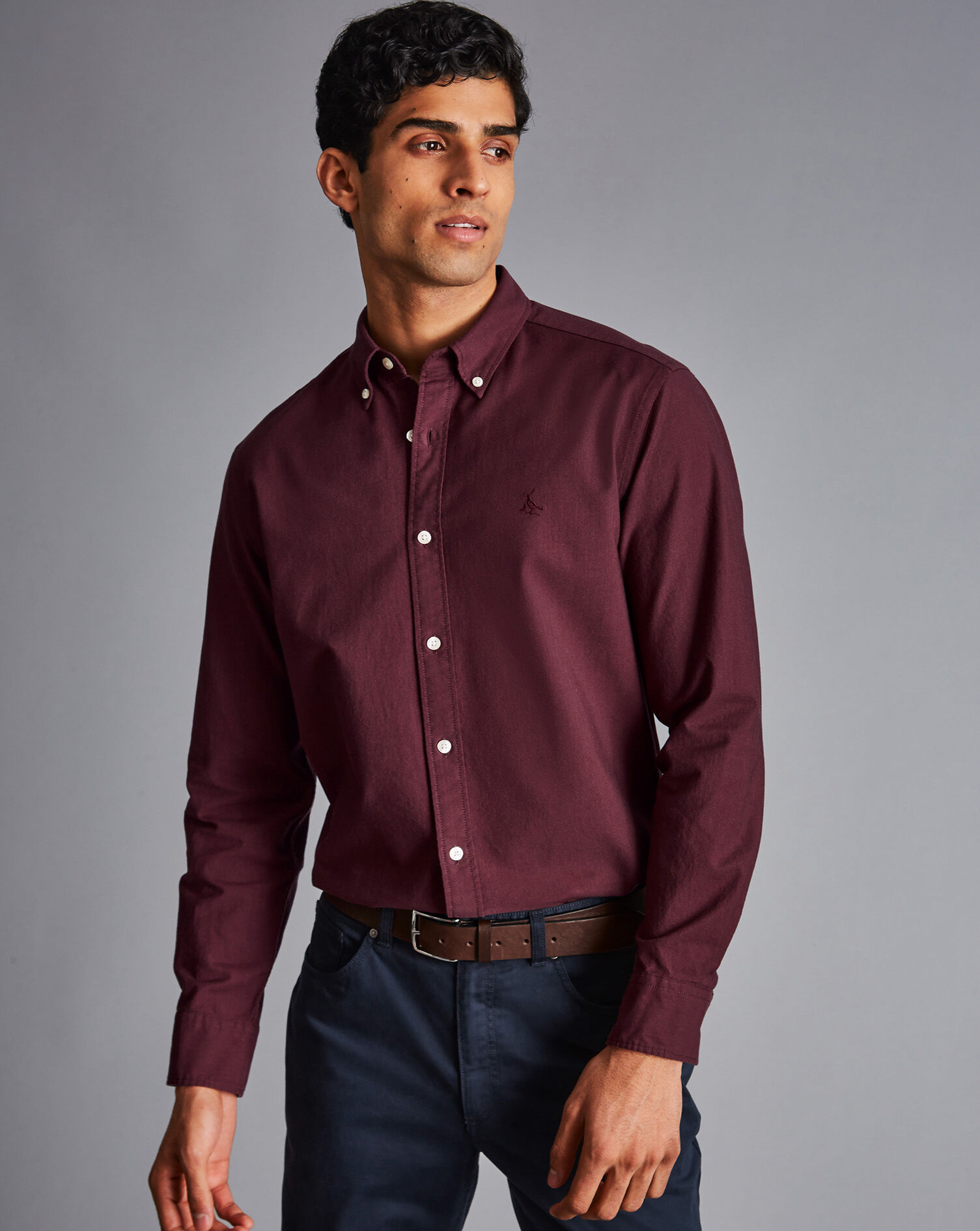 red button down shirt