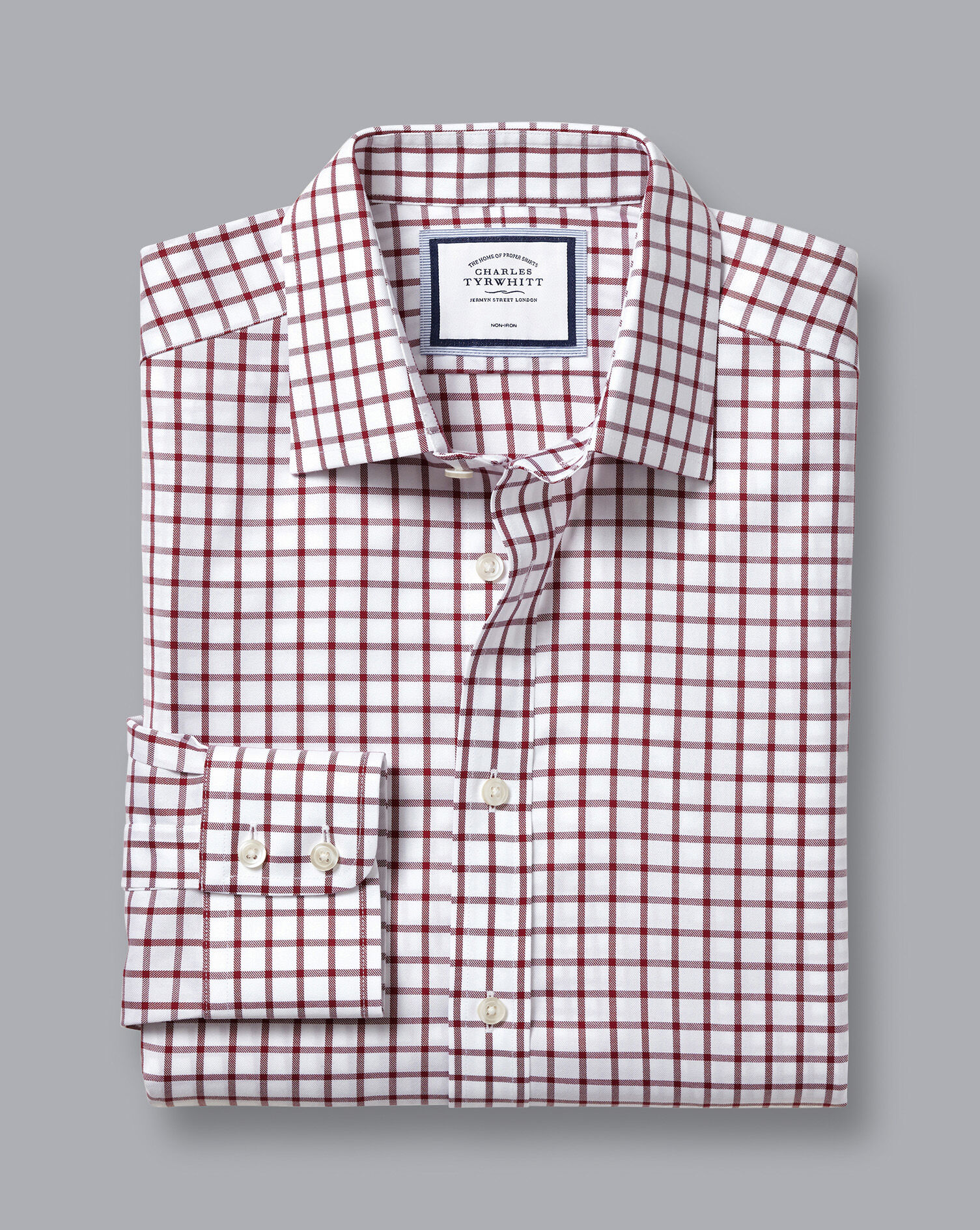 Non-Iron Twill Check Shirt - Berry 