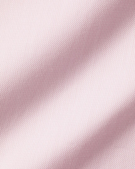Semi-Spread Collar Twill Shirt with Printed Trim - Light Pink