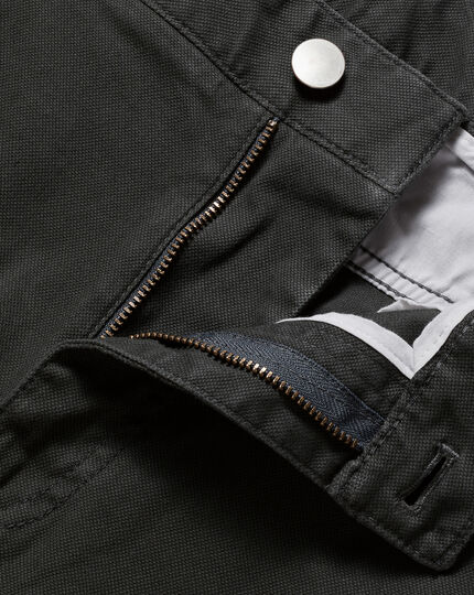 Textured Washed 5-Pocket Trousers - Charcoal Grey