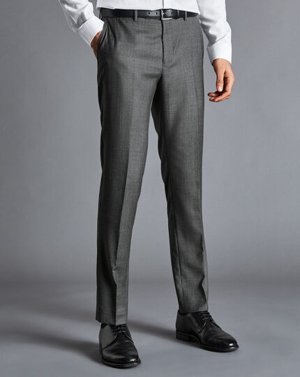 Italian Luxury Textured Suit Trousers - Light Grey