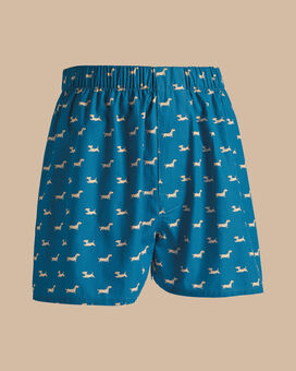 Dogs Woven Boxers  - Petrol Blue