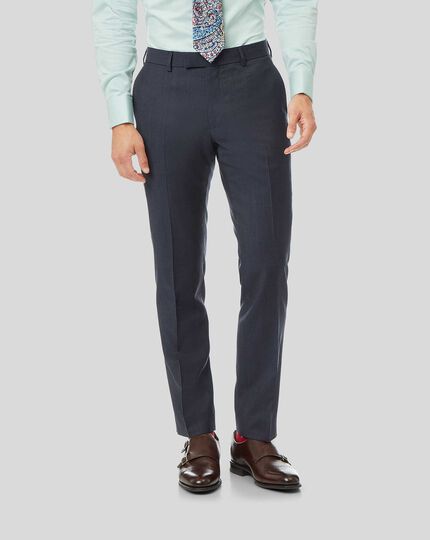 Natural Stretch Italian Stripe Suit - Airforce Blue