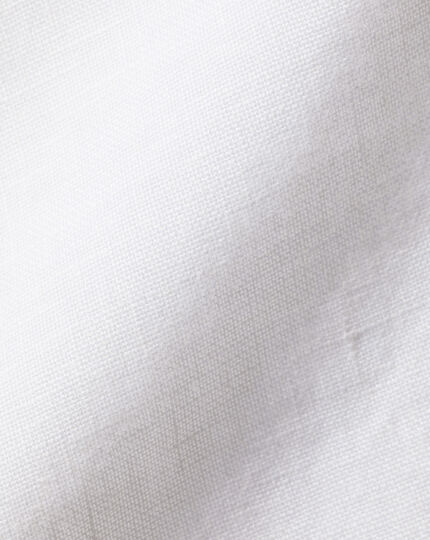 Kurzarmhemd aus reinem Leinen - Weiß