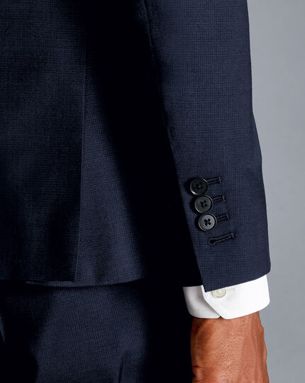 Business Textured Suit - Navy