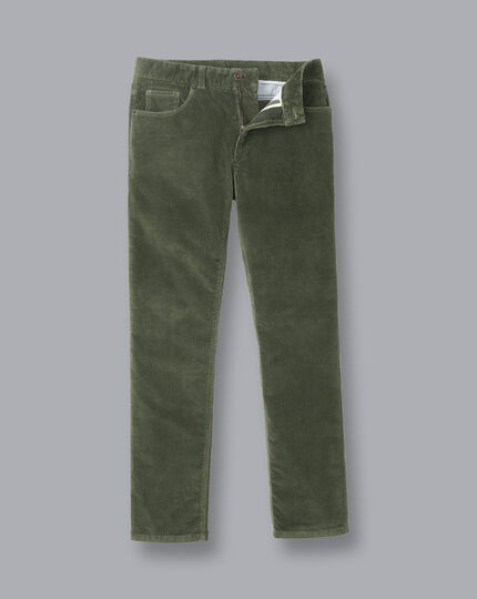 5-Pocket Corduroy Pants - Olive Green