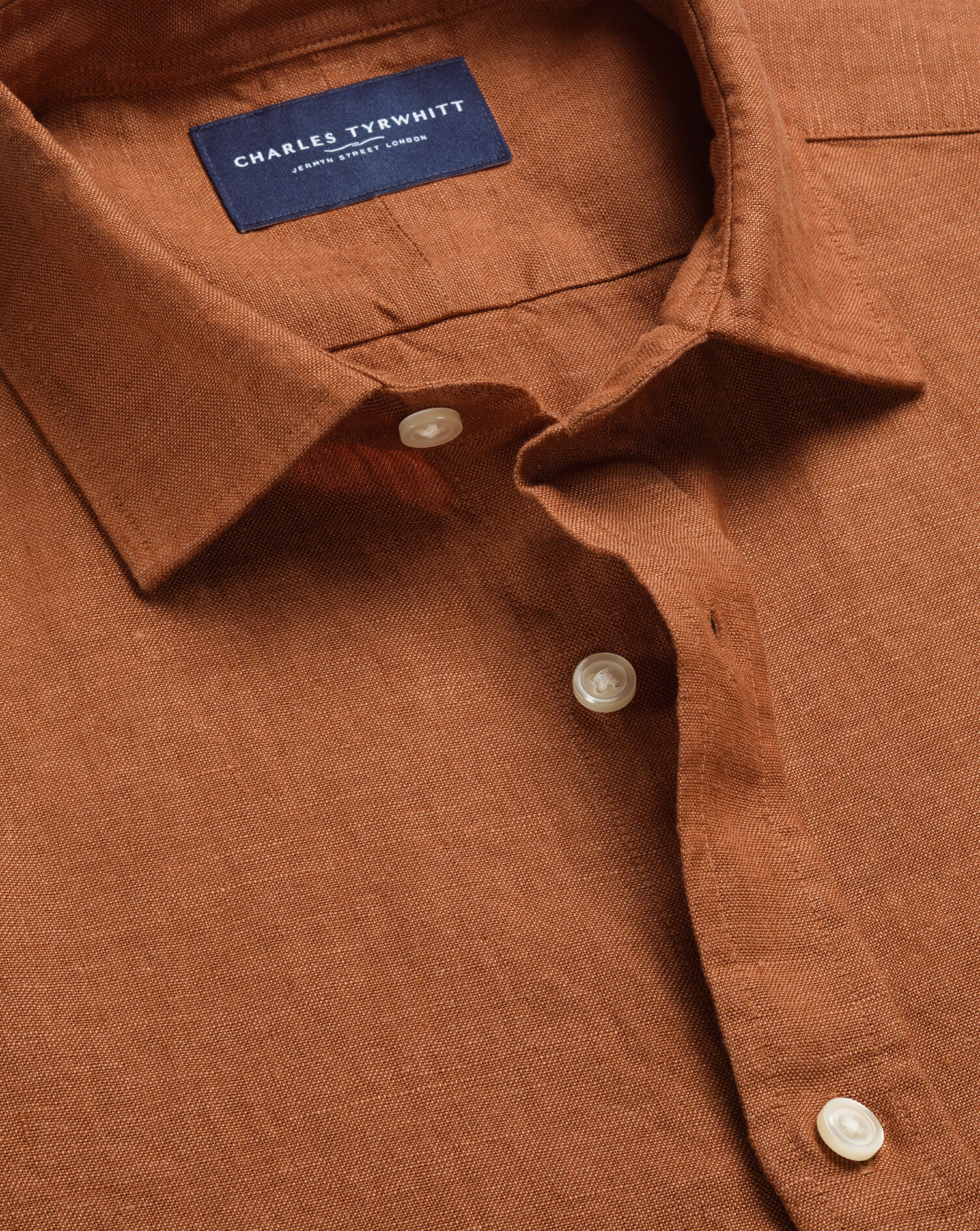 Pure Linen Shirt – Orange | Charles Tyrwhitt US