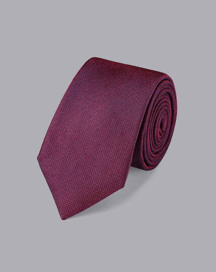 Schmale Krawatte aus Seide - Dunkles Rosa