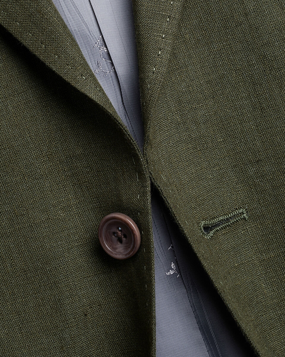 Linen Jacket Olive Green Charles Tyrwhitt