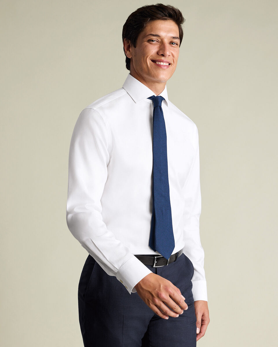 B&uuml;gelfreies Twill-Hemd - Wei&szlig;