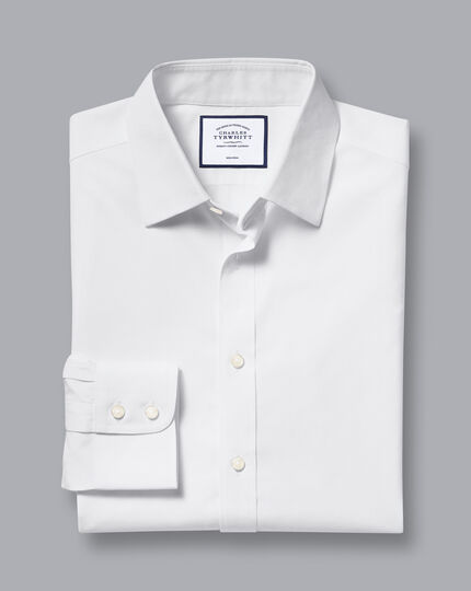 Bügelfreies Popeline-Hemd - Weiß