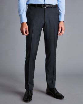 Herringbone Business Suit Pants - Dark Airforce Blue