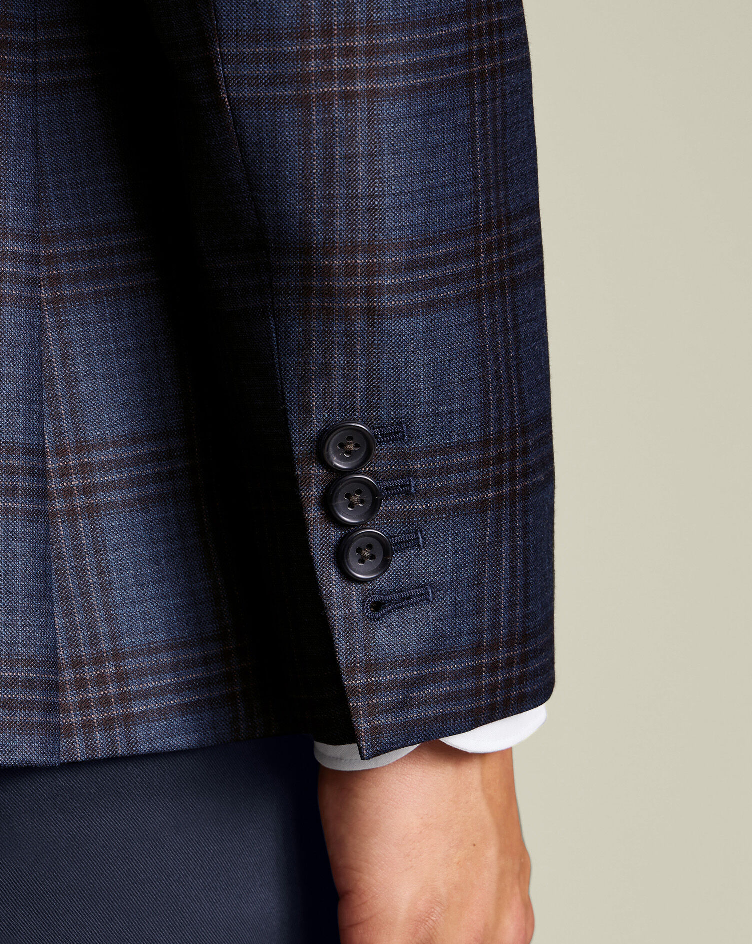 Luxury Italian Check Jacket - Ink Blue