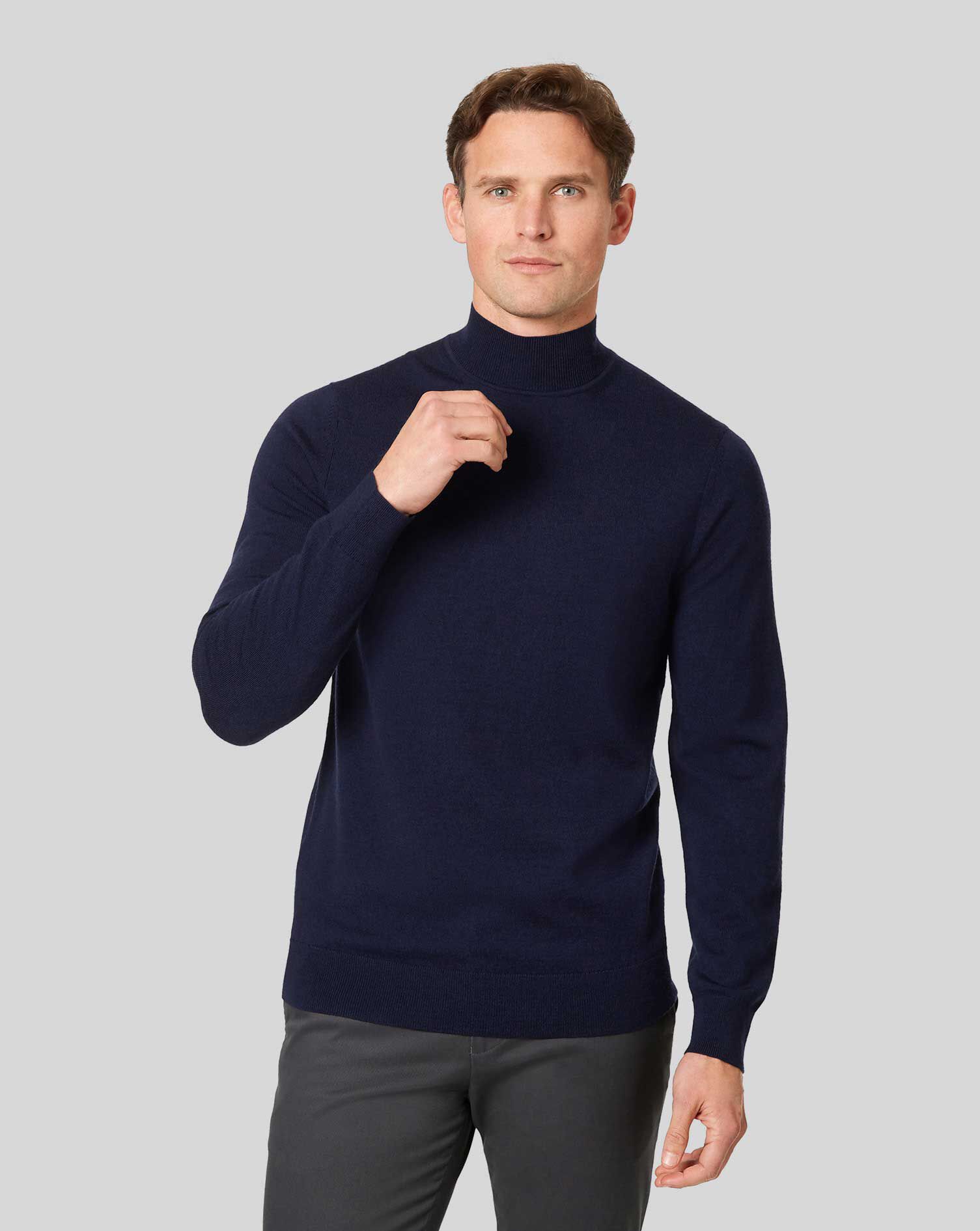 navy roll neck