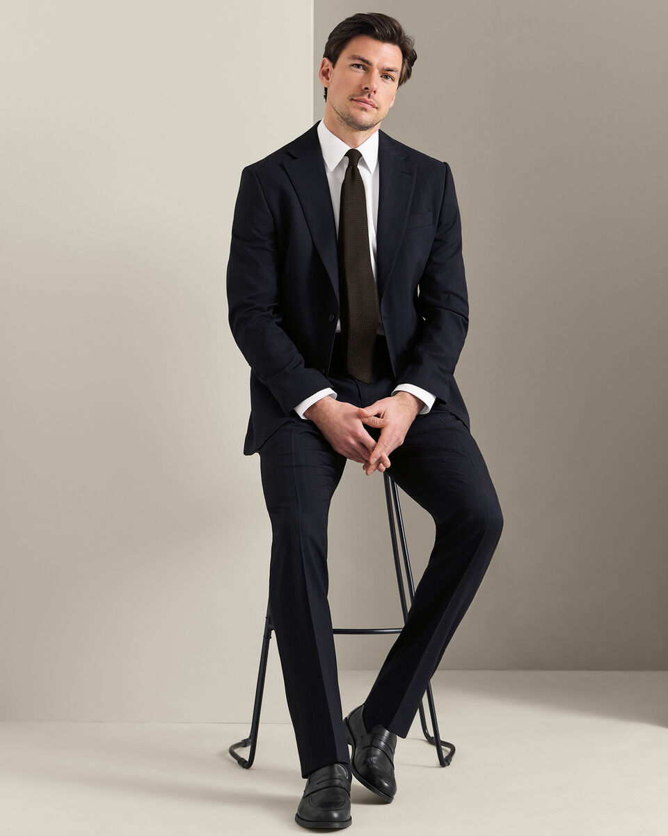 Stripe Suit Jacket - Dark Navy