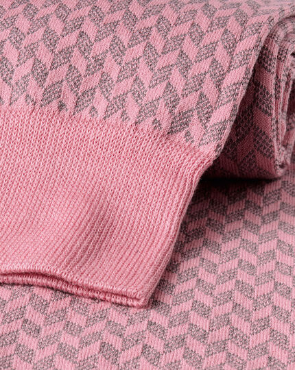 Mini Herringbone Socks - Pink