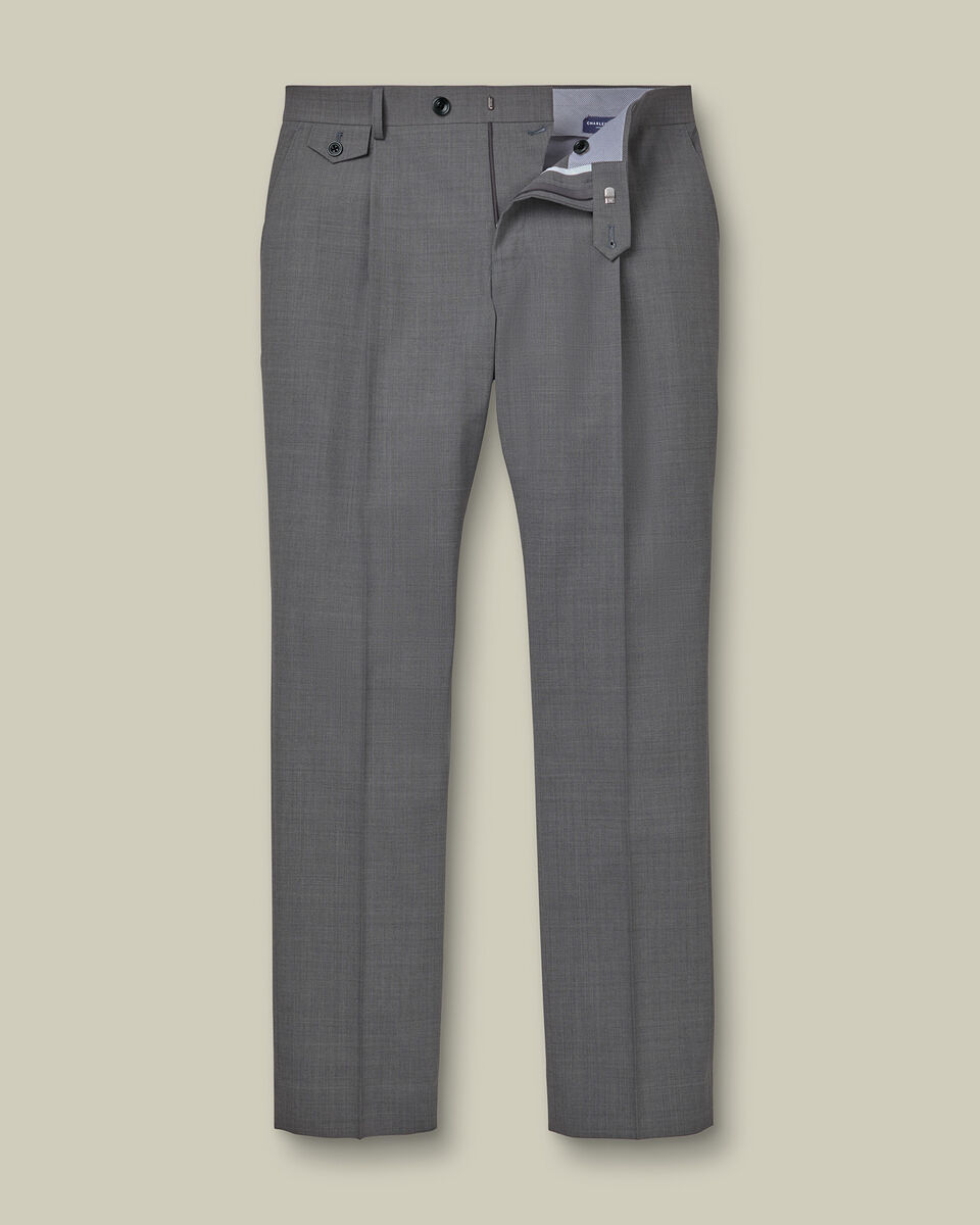 Wool Stretch Trousers - Grey