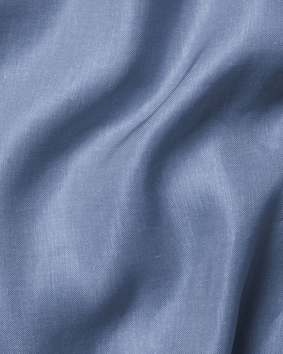 Pochette de costume en lin et soie - Bleu chiné