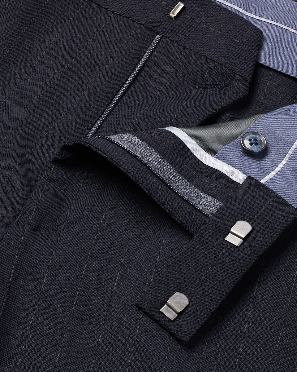 Pantalon de costume &agrave; rayures - Bleu marine fonc&eacute;