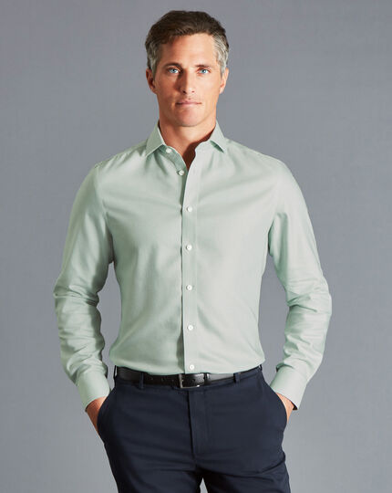 Cutaway Collar Non-Iron Richmond Weave Shirt - Green