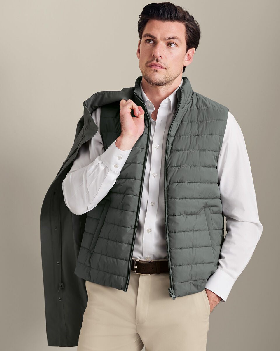 3 in 1 Raincoat With Detachable Gilet - Sage Green