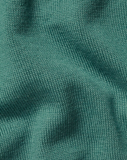 Merino V-Neck Sweater - Green