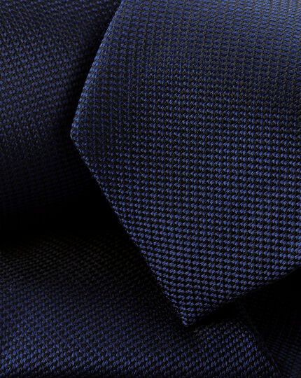 Schmutzabweisende schmale Krawatte aus Seide - Franzõsisches Blau